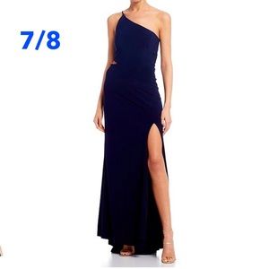 NWT Jump One Shoulder Side Cutout High Side Slit Long Dress